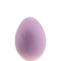 Floristik24 Huevo de Pascua huevo decorativo de plástico morado lila flocado 25cm