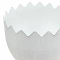 Floristik24 Maceta con cáscara de huevo con patas Ø13cm H21cm blanco
