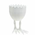 Floristik24 Maceta con cáscara de huevo con patas Ø13cm H21cm blanco