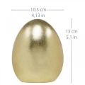 Floristik24 Huevo decorativo dorado, decoración para Pascua, huevo de cerámica H13cm Ø10.5cm 2pcs