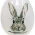 Floristik24 Huevo decorativo con motivo de conejo de pie, decoración de Pascua, conejo sobre huevo Ø8cm H10cm juego de 4