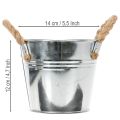 Cubo con asas de cuerda Ø14cm H12cm | Floristik24.es
