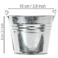 Cubo de Ø10 cm de diámetro y 8 cm de alto, 10 unidades. Zinc brillante. | Floristik24.es