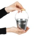 Cubo de Ø10 cm de diámetro y 8 cm de alto, 10 unidades. Zinc brillante. | Floristik24.es