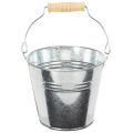 Floristik24 Cubo de Ø12cm H10cm, 8 unidades. Zinc, brillante.