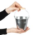 Cubo de Ø12cm H10cm, 8 unidades. Zinc, brillante. | Floristik24.es