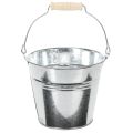 Floristik24 Cubo de Ø14cm H12cm, 6 unidades. Zinc, brillante.