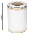 Elegante cinta de corona de muaré, 125 mm, blanca con ribete dorado - Cinta decorativa de alta calidad para floristería y celebraciones | Floristik24.es