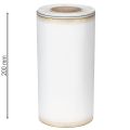 Elegante cinta de corona de muaré, 200 mm, blanca con borde perlado dorado y acabado especial, 25 m - Perfecta para decoraciones y celebraciones | Floristik24.es