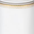 Elegante cinta de corona de muaré, 200 mm, blanca con borde perlado dorado y acabado especial, 25 m - Perfecta para decoraciones y celebraciones | Floristik24.es