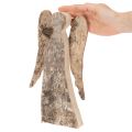 Figura de ángel hecha de madera con corteza de abedul, 30 cm. | Floristik24.es