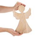 Ángel decorativo de madera, hecho de madera natural clara, decoración navideña, 30 cm. | Floristik24.es