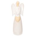 Floristik24 Figura de ángel con decoración de corazón en color blanco crema, 23 cm.