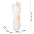 Figura de ángel con decoración de corazón en color blanco crema, 23 cm. | Floristik24.es