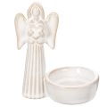 Floristik24 Adorno de ángel para cuenco con figura pequeña y portavelas redondo de 10 cm (3 unidades)