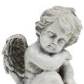 Floristik24 Figura conmemorativa ángel durmiente gris 16cm 2pcs