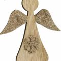 Floristik24 Percha decorativa ángel de madera brillo 10cm 12pcs