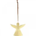 Floristik24 Ángel decorativo, colgante de metal, decoración navideña dorado 9 × 10cm 3ud