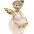 Floristik24 Figura decorativa ángel rosa con corazón Navidad 9 × 8 × 19,5cm 2pcs