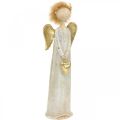 Floristik24 Figura decorativa ángel con corazón ángel navideño dorado 11.5 × 7.5 × 37cm