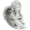 Floristik24 Figura de ángel decoración de tumba pequeña figura de jardín gris H9cm 3pcs
