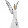 Floristik24 Figura decorativa de ángel blanco con corazón Decoración navideña Al 31,5cm juego de 2