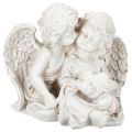 Floristik24 Figura de ángel infantil con pareja de ángeles y corazón, 24 cm.