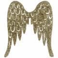 Floristik24 Tapón de vela alas de ángel brillo oro 11cm x 9cm 6pcs