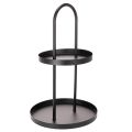 Floristik24 Bandeja decorativa redonda de metal de dos niveles, 58 cm.