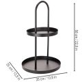 Bandeja decorativa redonda de metal de dos niveles, 58 cm. | Floristik24.es