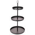 Floristik24 Soporte redondo de metal de tres niveles para servir, ideal para la decoración de mesas de varios niveles, 61 cm.