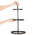 Soporte redondo de metal de tres niveles para servir, ideal para la decoración de mesas de varios niveles, 61 cm. | Floristik24.es