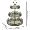 Soporte metálico escalonado para servir, verde, tres niveles, decoración de abeto, redondo, 49 cm | Floristik24.es