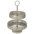 Floristik24 Bandeja decorativa de dos niveles con asa, diseño de estrella, 49 cm.