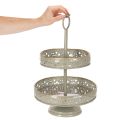 Bandeja decorativa de dos niveles con asa, diseño de estrella, 49 cm. | Floristik24.es