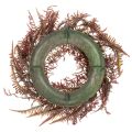 Corona artificial con ramas de helecho, decoración otoñal, 35 cm. | Floristik24.es