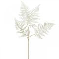 Floristik24 Helecho de hoja decorativa, planta artificial, rama de helecho, hoja de helecho decorativa blanca L59cm