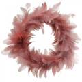 Floristik24 Guirnalda de plumas decoración pascua rosa viejo Ø25cm decoración primavera