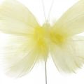 Floristik24 Deco mariposas en alambre, decoración primaveral, mariposas primaverales en tonos amarillos 6pcs