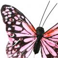 Floristik24 Mariposa en alambre rosa 11cm 12uds