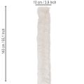 Cinta decorativa blanca y esponjosa, rollo de piel sintética, 10x140cm, 3 piezas | Floristik24.es