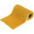 Floristik24 Cinta de pelo piel sintética amarilla para camino de mesa de manualidades 15 × 150cm