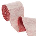 Cinta de fieltro, 100% lana, bicolor, para usar como salvamanteles, cinta de fieltro blanca/roja, 15 cm x 5 m | Floristik24.es