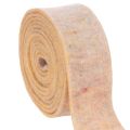 Floristik24 Cinta de fieltro bicolor para agarraderas, hecha de lana pura, naranja/multicolor, 7,5 cm de ancho, 5 m de largo.