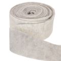 Cinta de fieltro bicolor, blanca/gris, hecha de 100% lana, 7,5 cm de ancho, 5 m de largo. | Floristik24.es