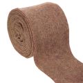 Floristik24 Cinta de fieltro bicolor de lana, 100% lana, morado/marrón, 15 cm x 5 m