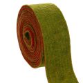 Floristik24 Cinta de fieltro, cinta bicolor para agarraderas, 100 % lana, rojo/verde, 7,5 cm de ancho, 5 m de largo.