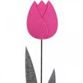 Floristik24 Flor de fieltro fieltro deco flor tulipán rosa decoración de mesa Al. 68 cm