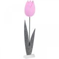 Floristik24 Flor de fieltro fieltro deco flor tulipán rosa decoración de mesa Al. 68 cm