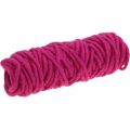 Cordón de fieltro cordón de lana de alambre rosa 20m